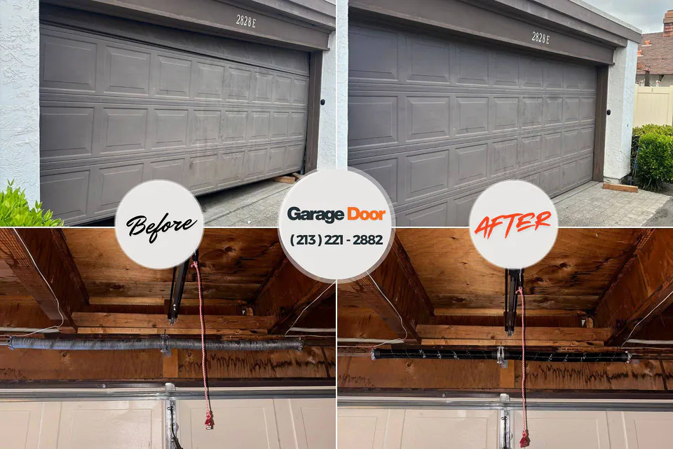 Before and after: garage door company Bayou Gauche, LA